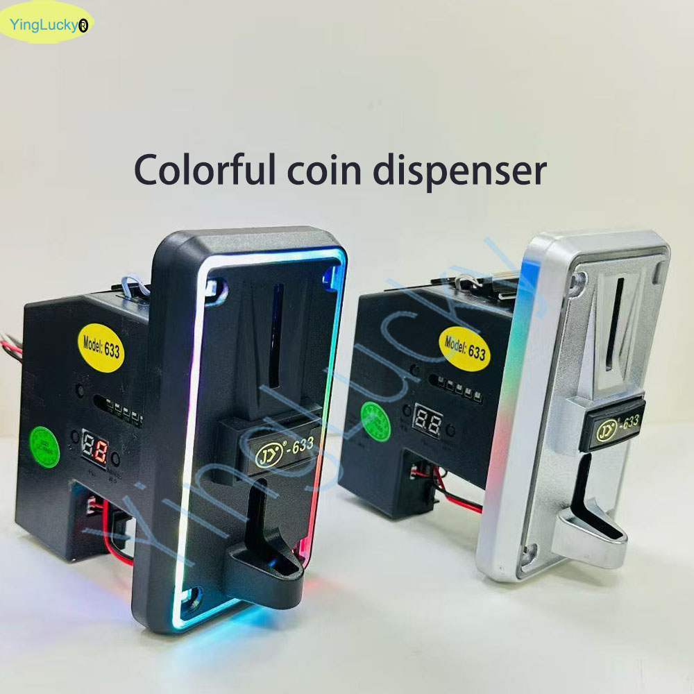 Arcade Card Vending Machine - Selector de monedas múltiple LED colorido,