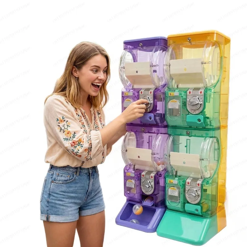 Arcade Vending & Laundry - Máquina Gashapon Transparente Blanca de Dos