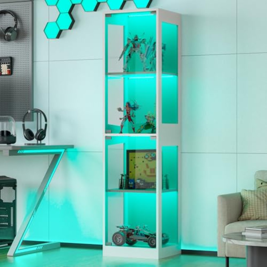 Vitrina de cristal con luces R - Glass Cabinet Display reseña y precio