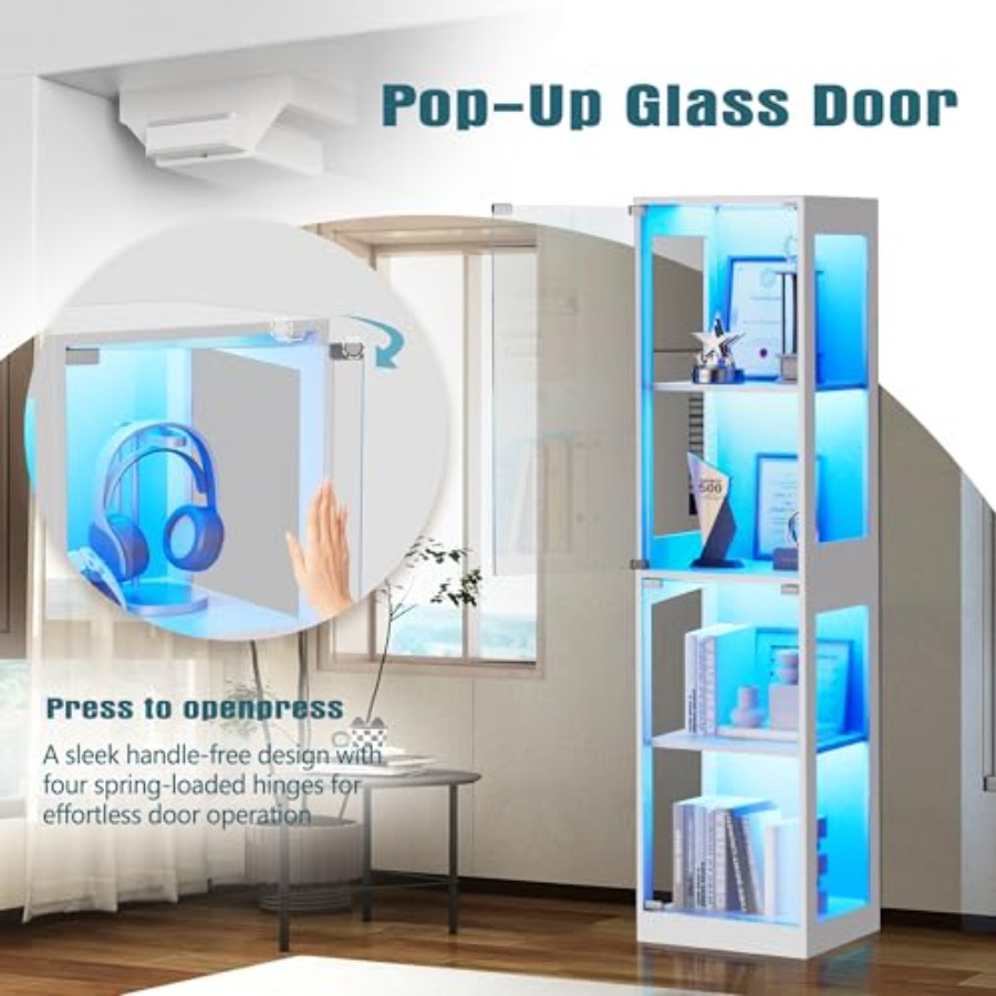 Vitrina de cristal con luces R - Glass Cabinet Display reseña y precio