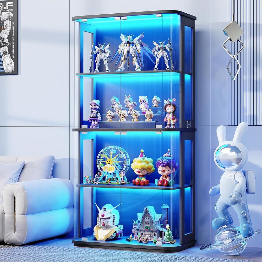 Vitrina Redonda con Puerta de  - Glass Cabinet Display reseña y precio