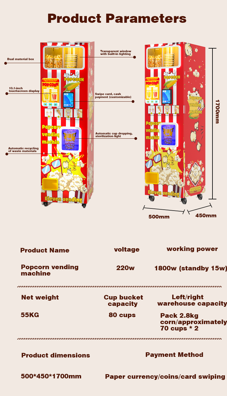 Máquina expendedora de palomit - Popcorn Vending Machine reseña y precio