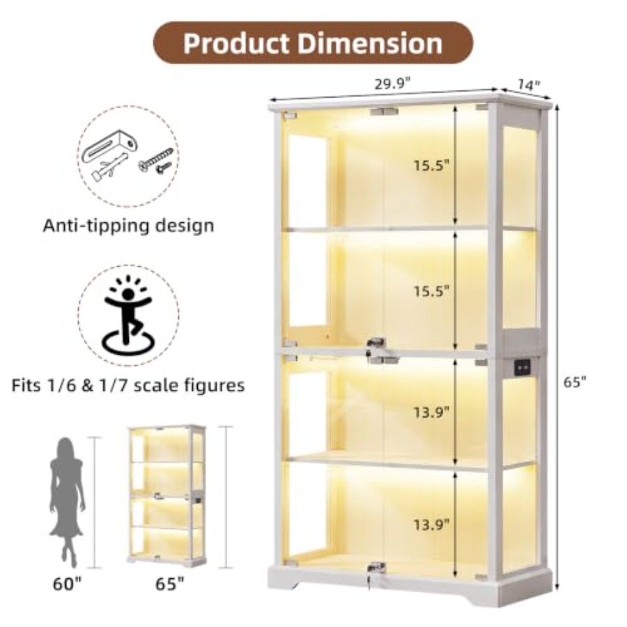 Vitrina de Cristal Estilo Rúst - Glass Cabinet Display reseña y precio