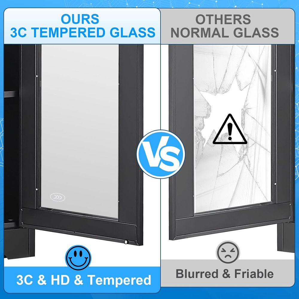 Vitrina de Vidrio con Cerradur - Glass Cabinet Display reseña y precio