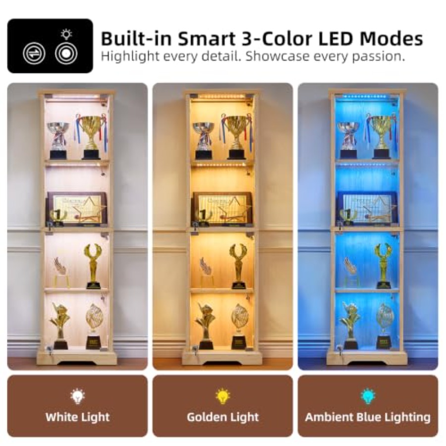 Vitrina estrecha de cristal es - Glass Cabinet Display reseña y precio
