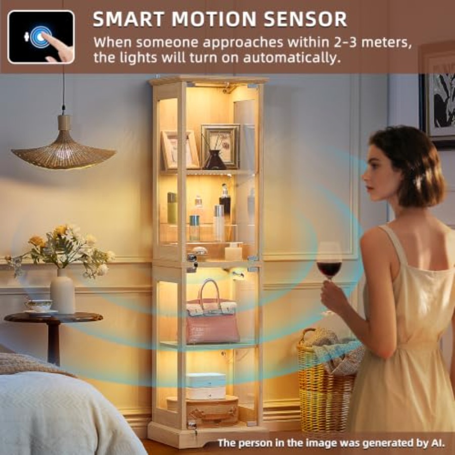 Vitrina estrecha de cristal es - Glass Cabinet Display reseña y precio