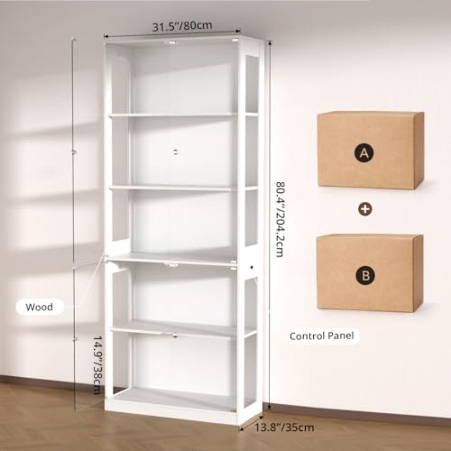 Vitrina de 80'' con Puerta de  - Glass Cabinet Display reseña y precio