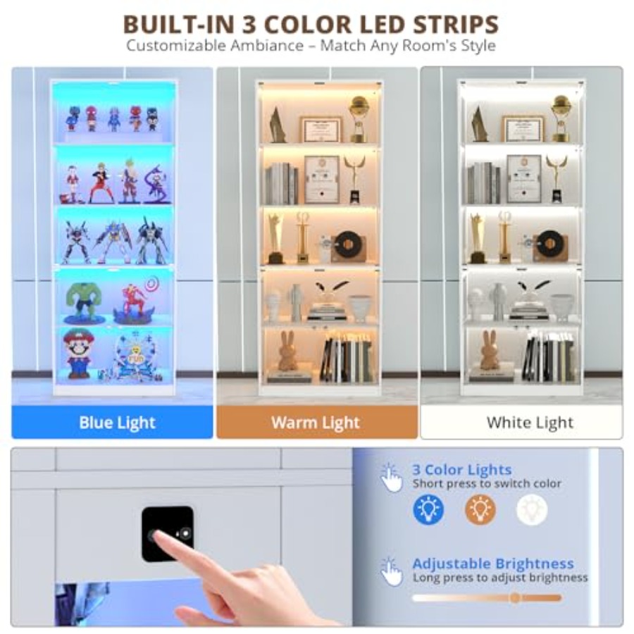 Vitrina de 80'' con Puerta de  - Glass Cabinet Display reseña y precio