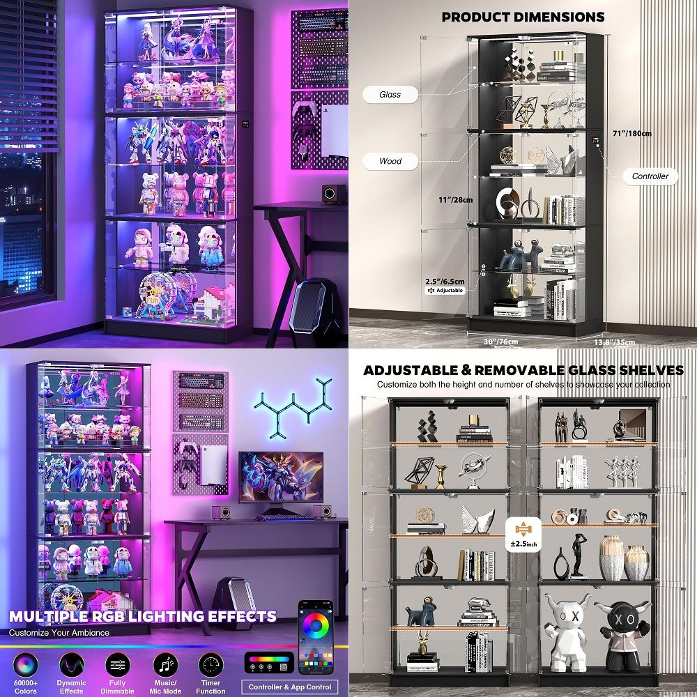 Vitrina con Puertas de Vidrio, - Glass Cabinet Display reseña y precio