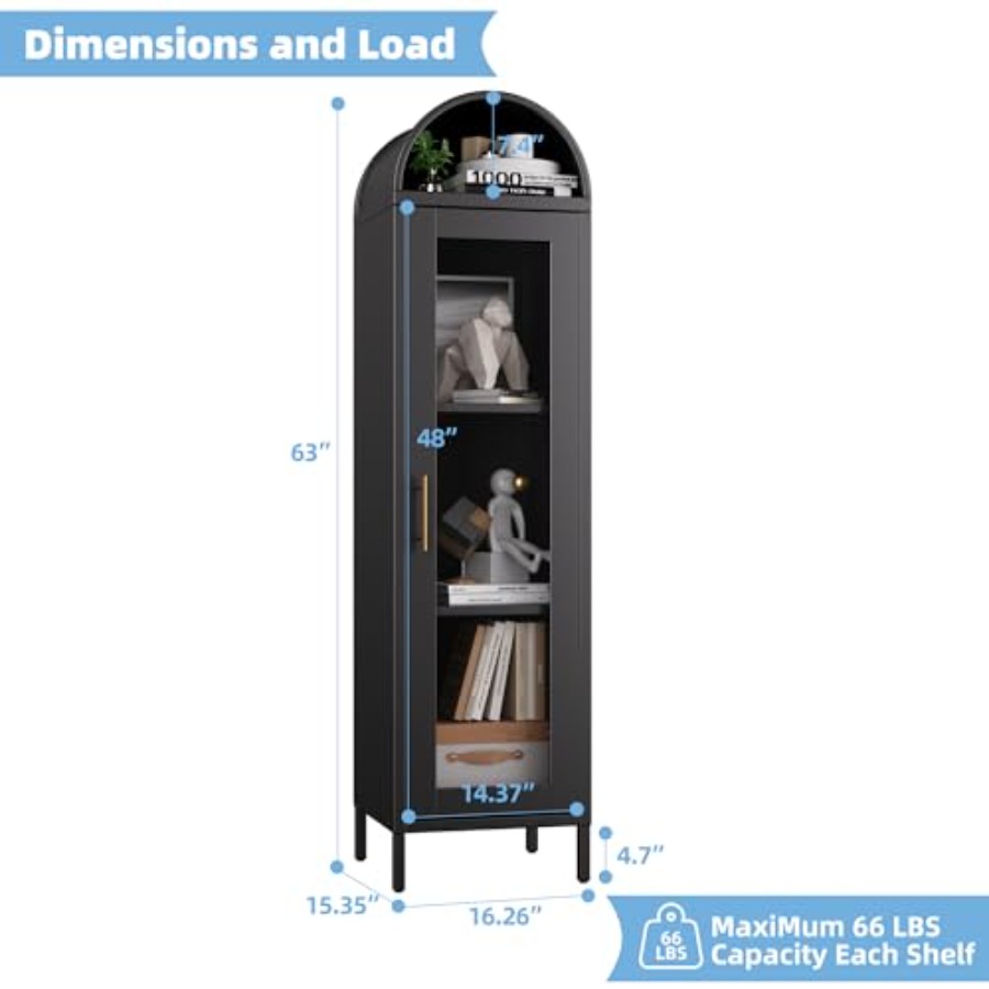 Vitrina de exhibición arqueada - Glass Cabinet Display reseña y precio