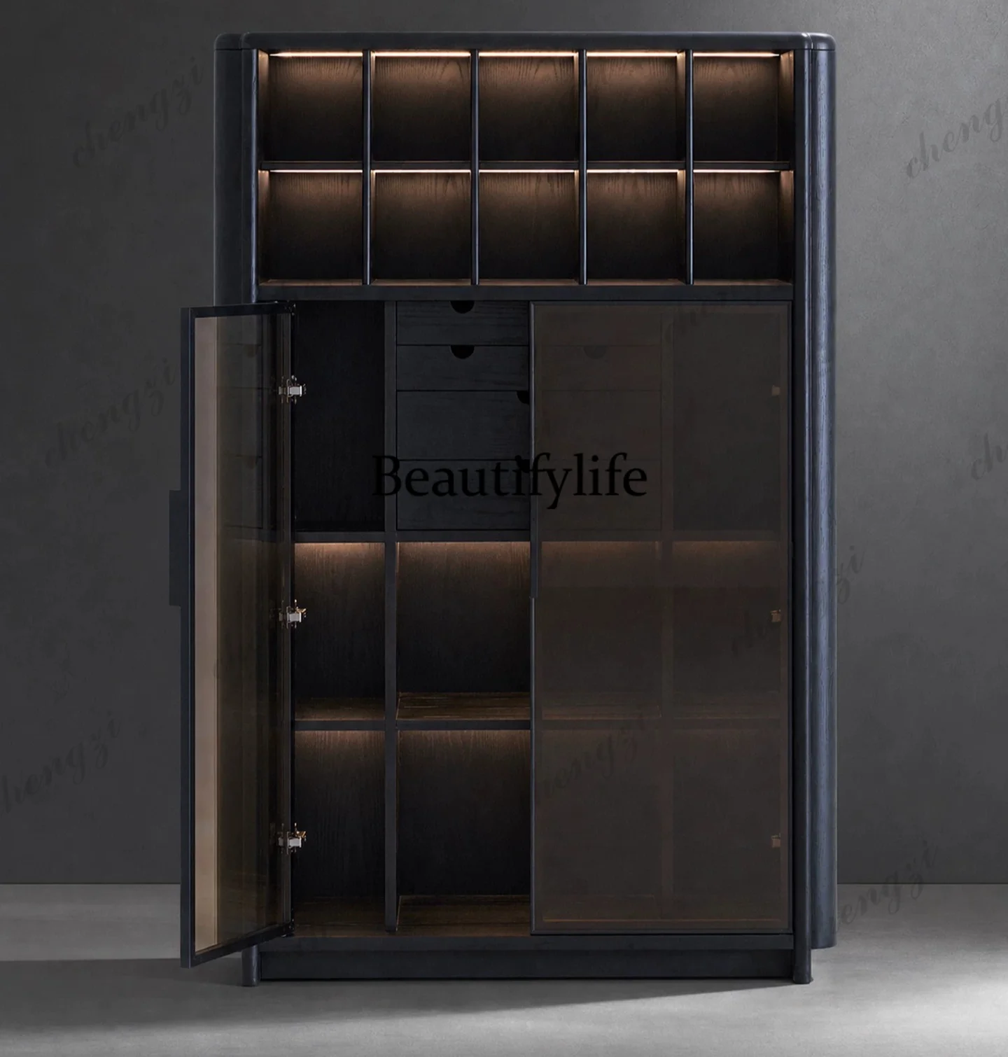 a55 Librería italiana minimali - Glass Cabinet Display reseña y precio