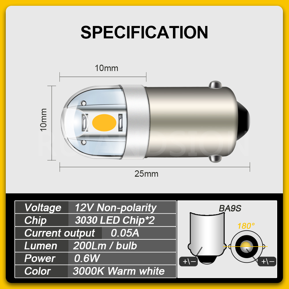 4PCS 6.3V BA9S 2 SMD 3030 LED  - Pinball Machine reseña y precio